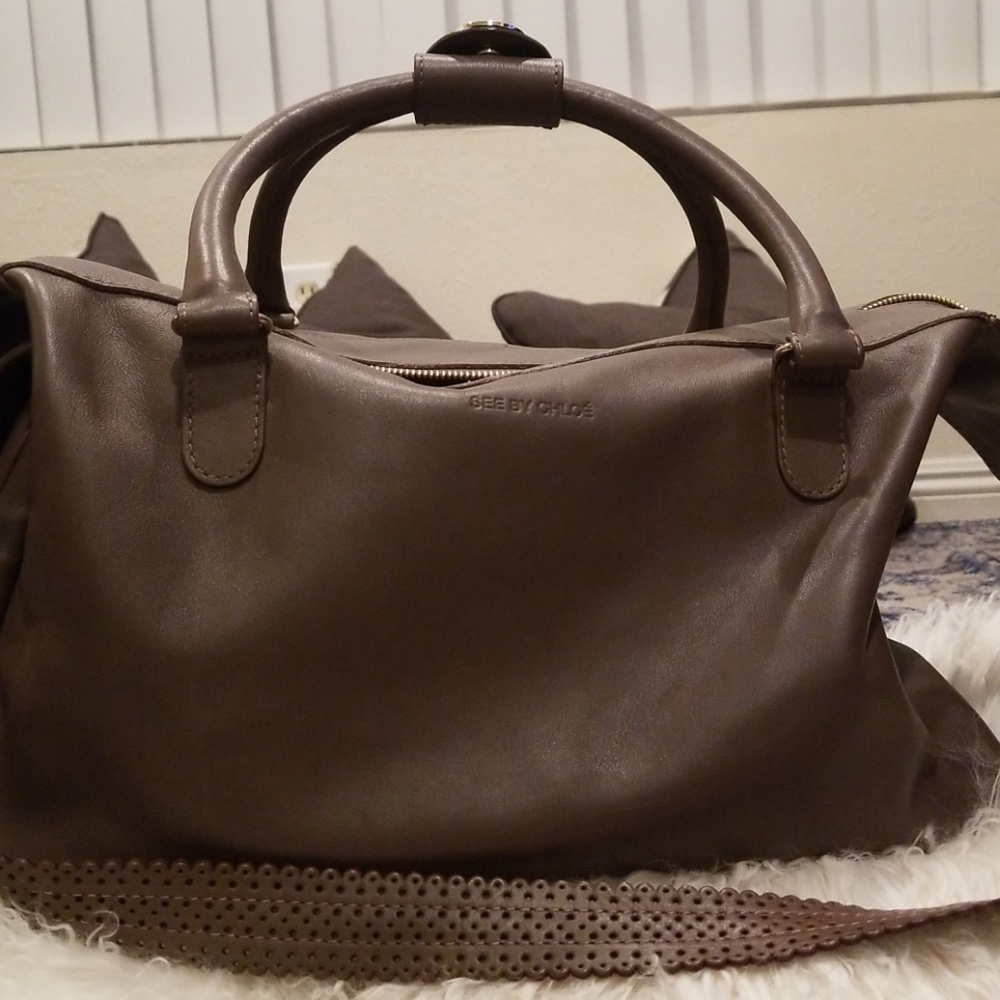 See by Chloe brown duffle bag
